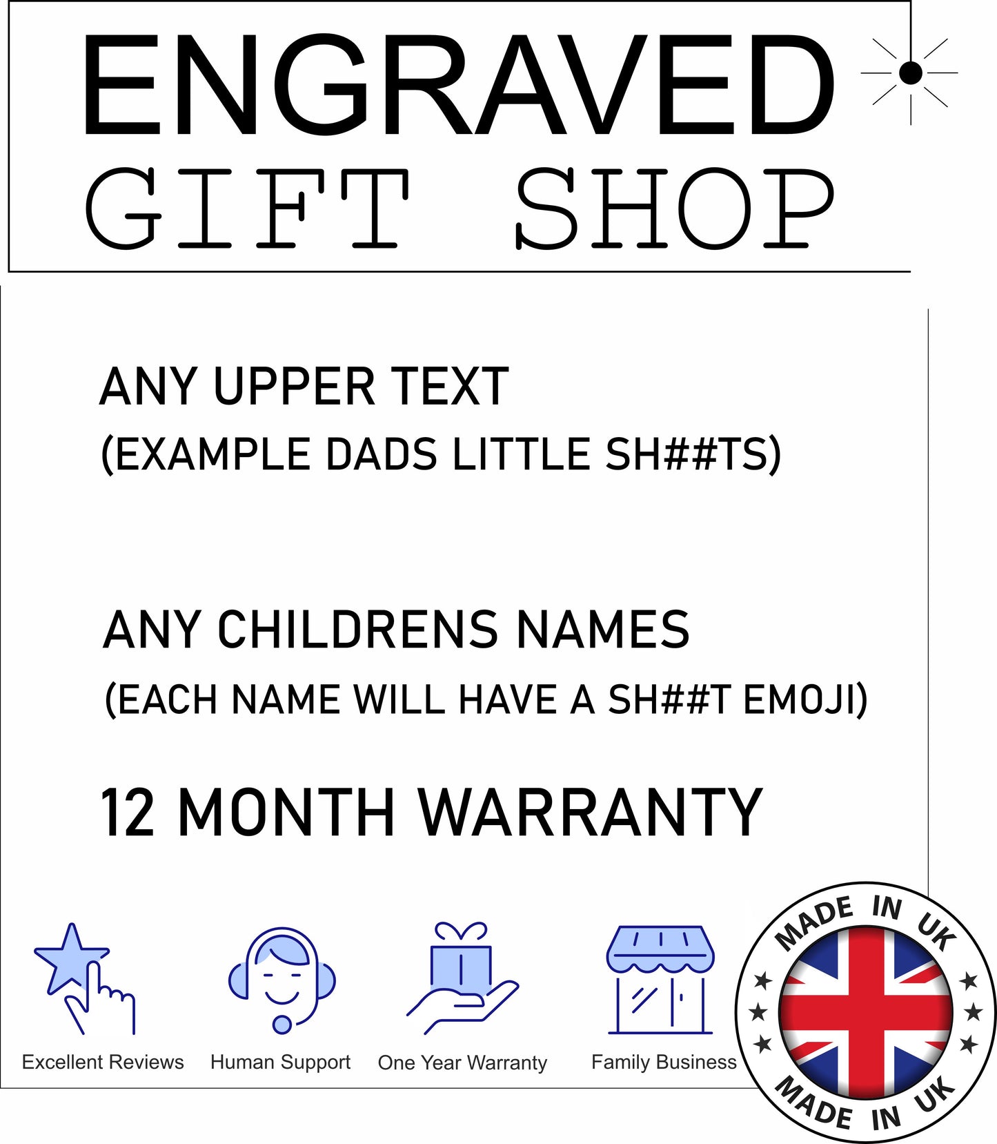 Gift For Fathers Day - Dads Little Shits Keepsake