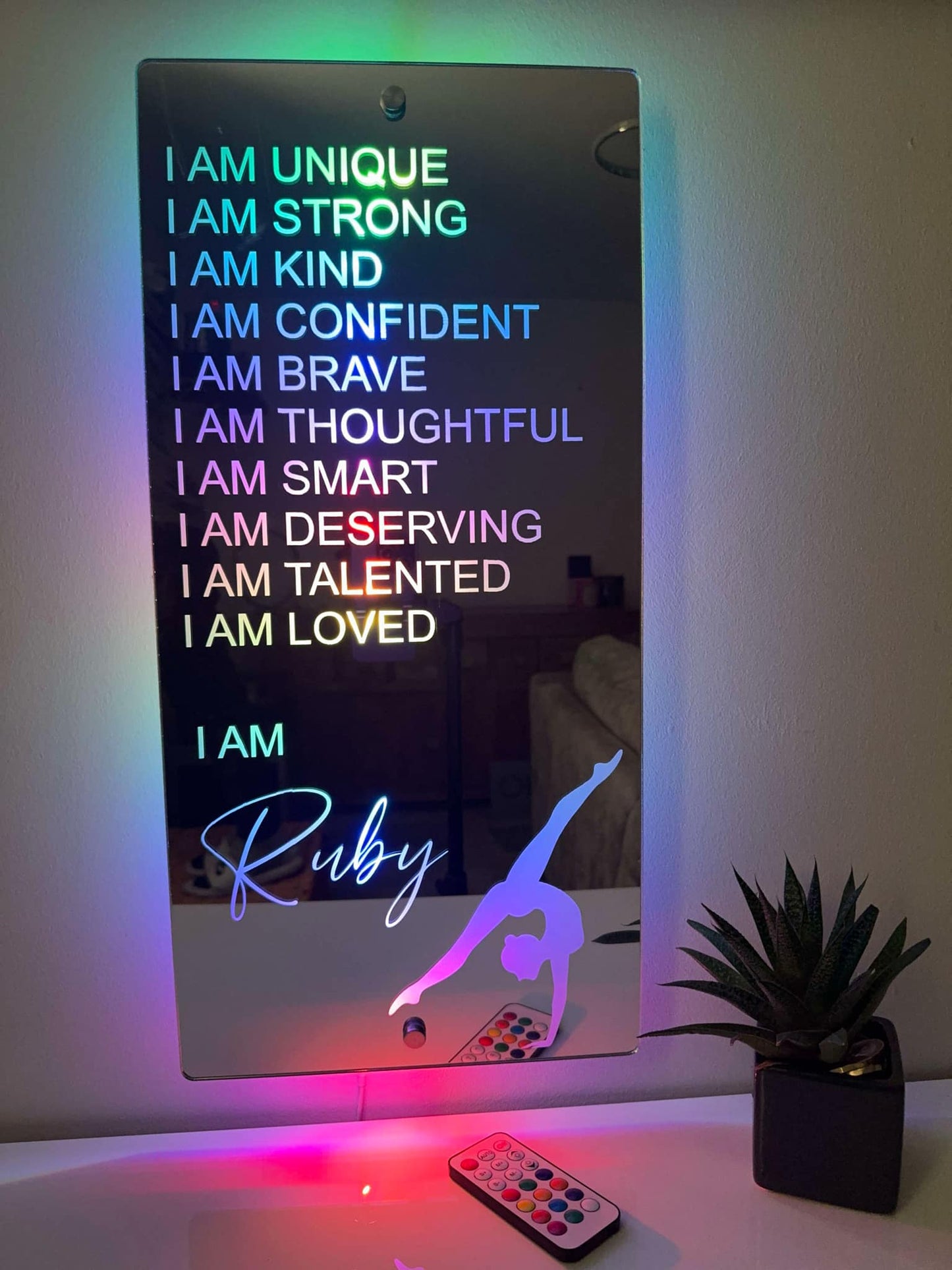 Personalised Affirmations Mirror - Gymnast Gift