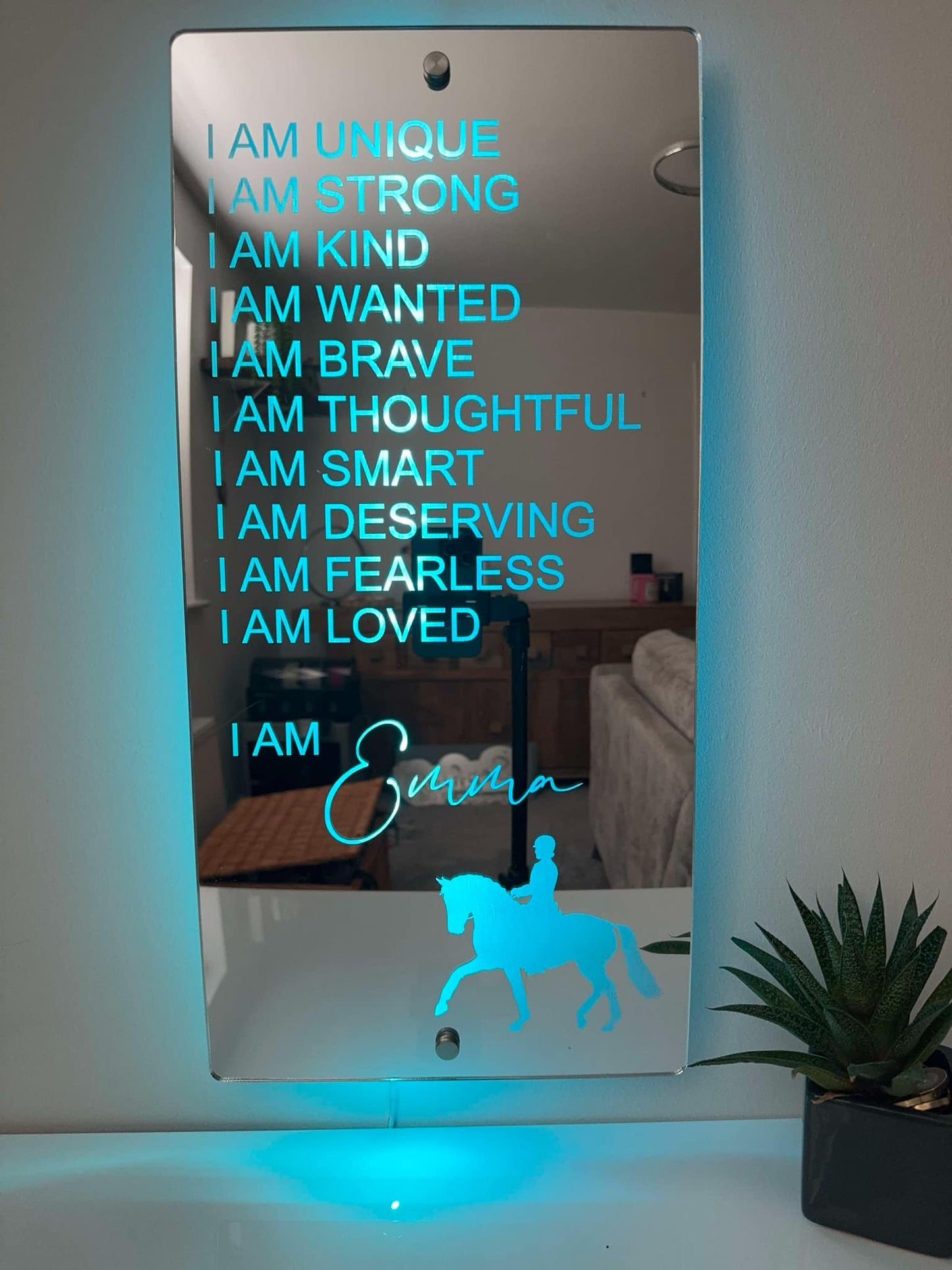 Personalised Affirmations Mirror - Equestrian Gift