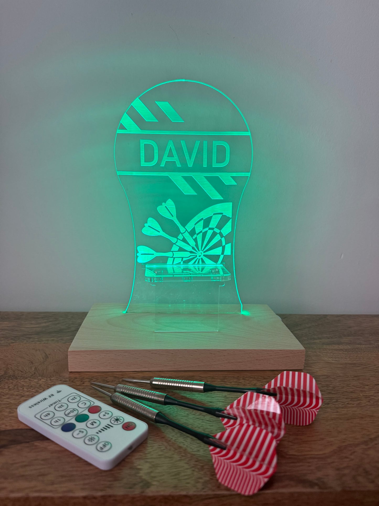 Personalised LED Light-Up Darts Holder – Custom Engraved with Any Name