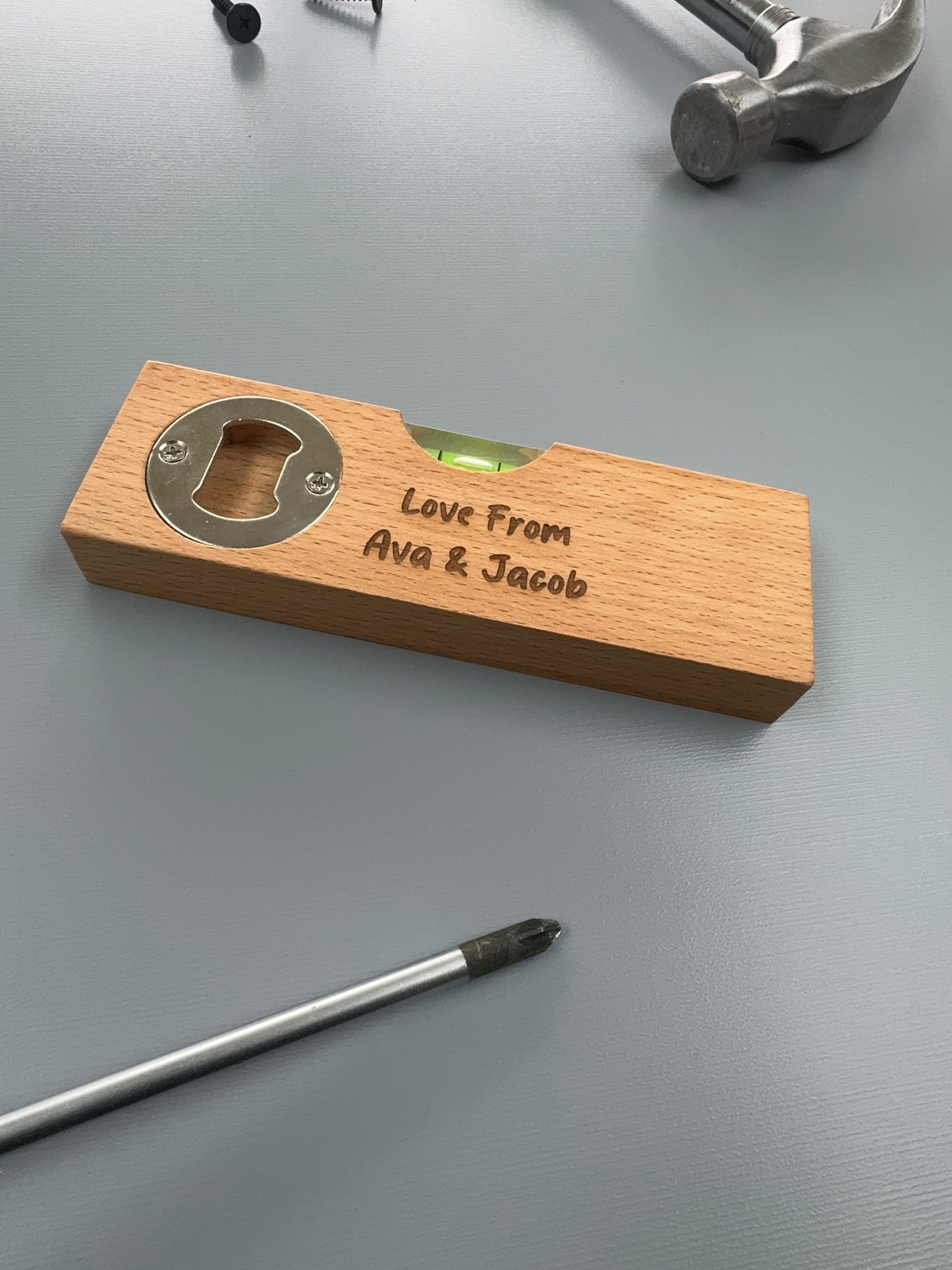 Personalised Wood Sprit Level - Gift For Dad