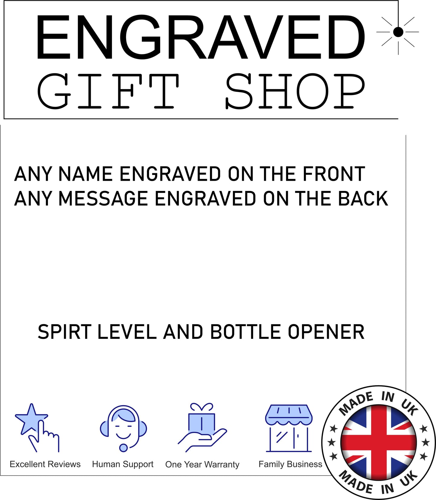 Personalised Wood Sprit Level - Gift For Dad