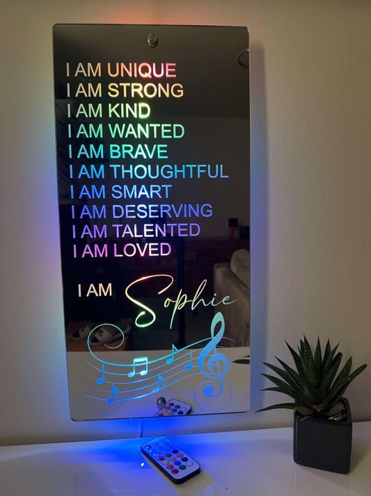 Personalised Affirmations Mirror - Music Gift