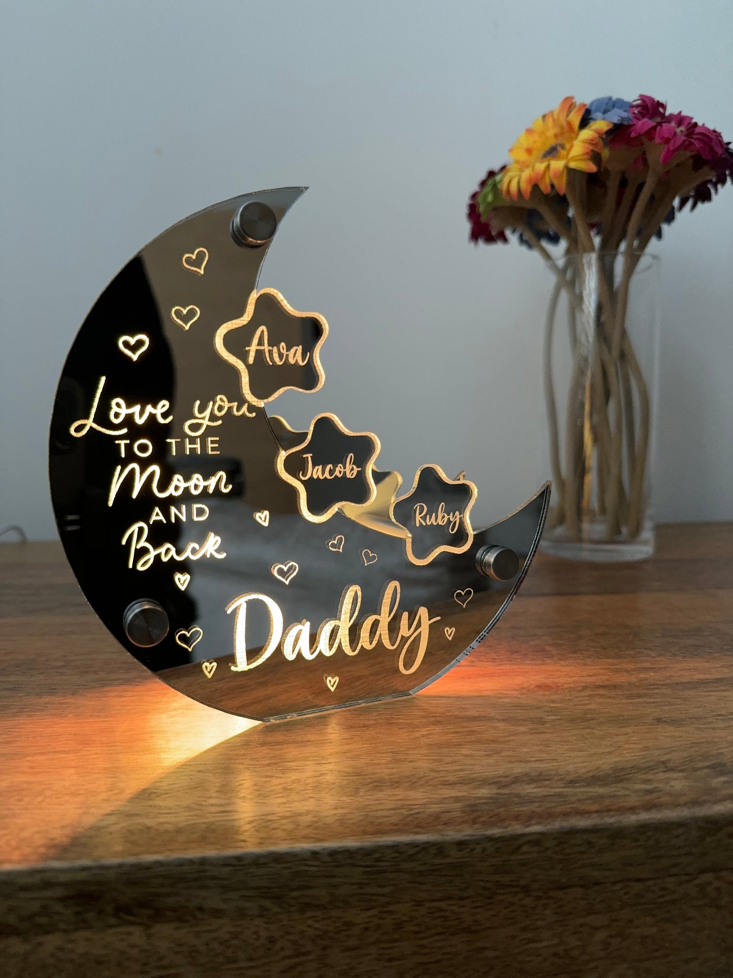 Personalised Dad Moon - Love You To The Moon And Back - Gift For Dad - Fathers Day