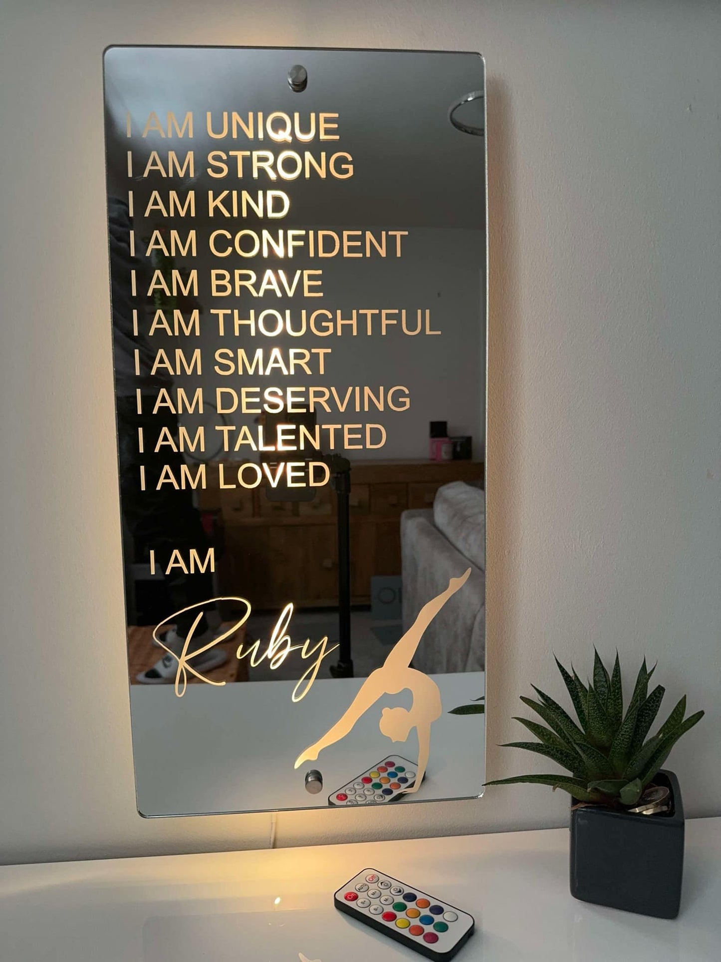 Personalised Affirmations Mirror - Gymnast Gift