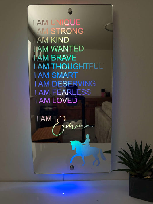 Personalised Affirmations Mirror -  Equestrian Gift