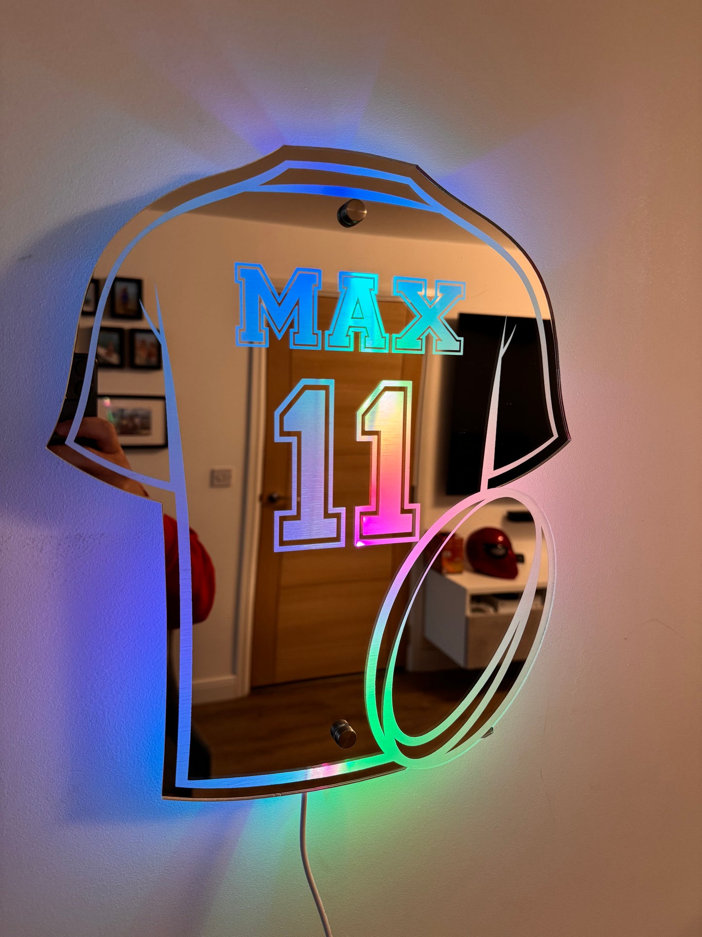 Personalised Rugby Shirt Mirror - Rugby Fan Gift