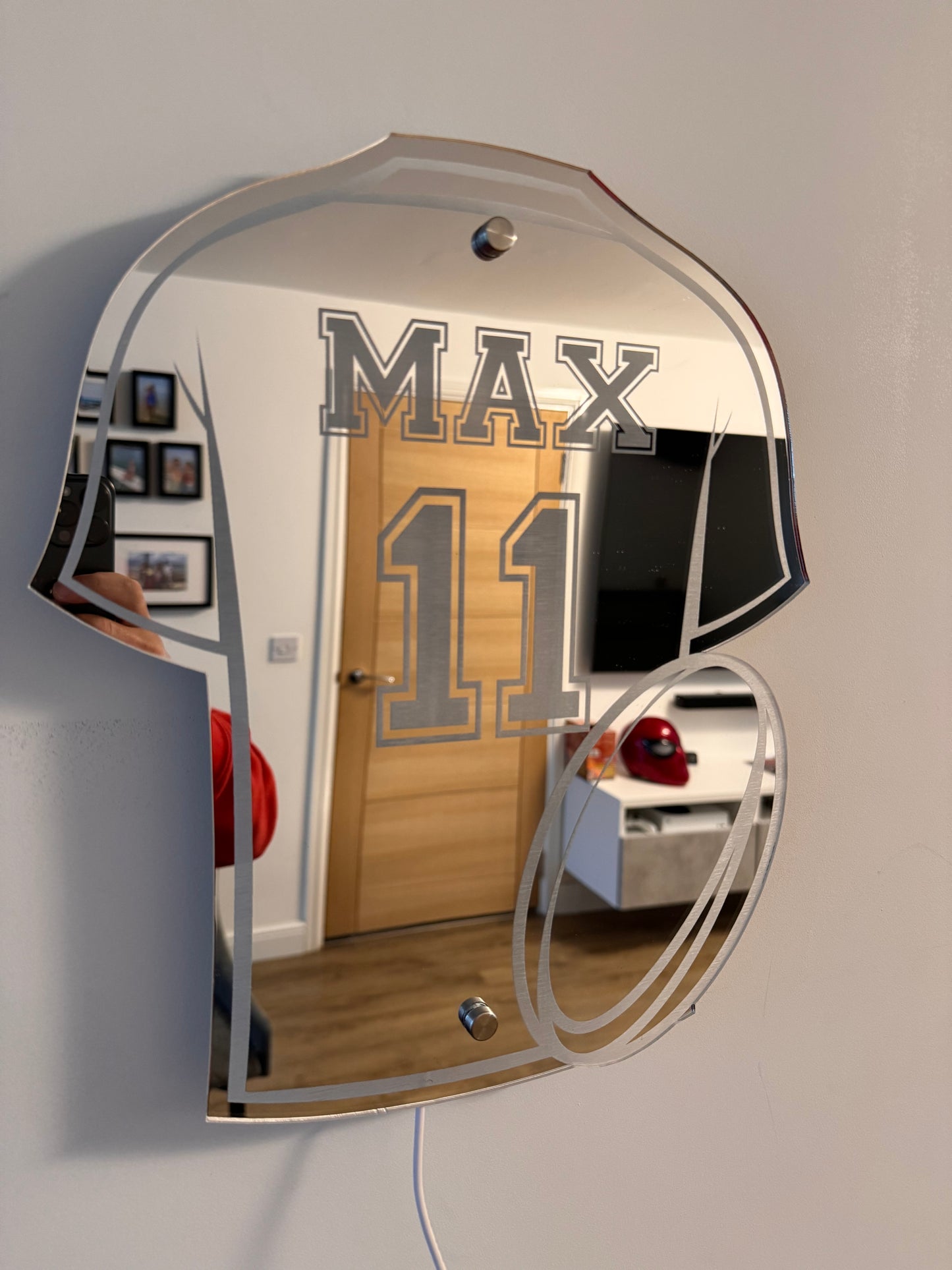 Personalised Rugby Shirt Mirror - Rugby Fan Gift