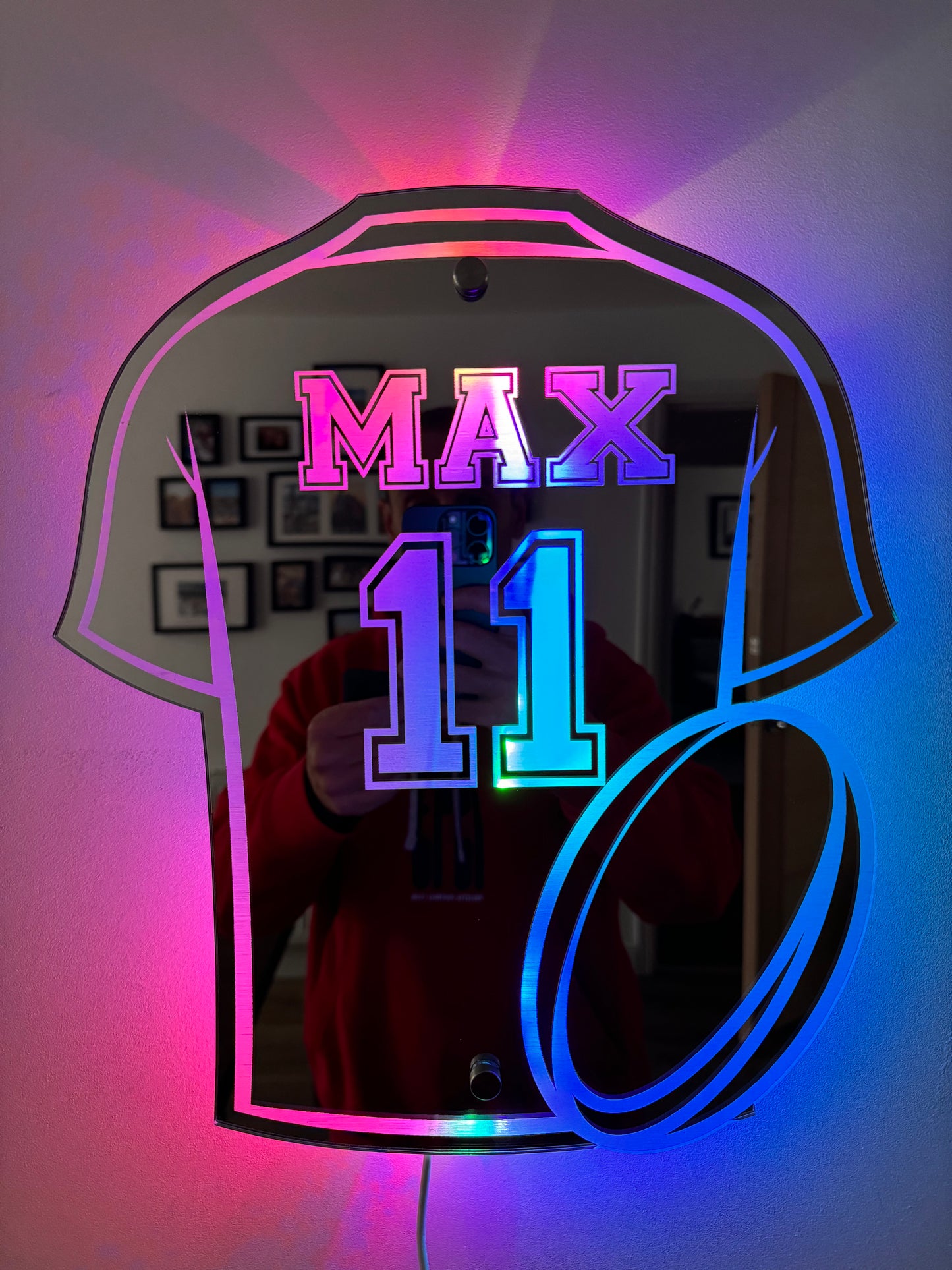 Personalised Rugby Shirt Mirror - Rugby Fan Gift