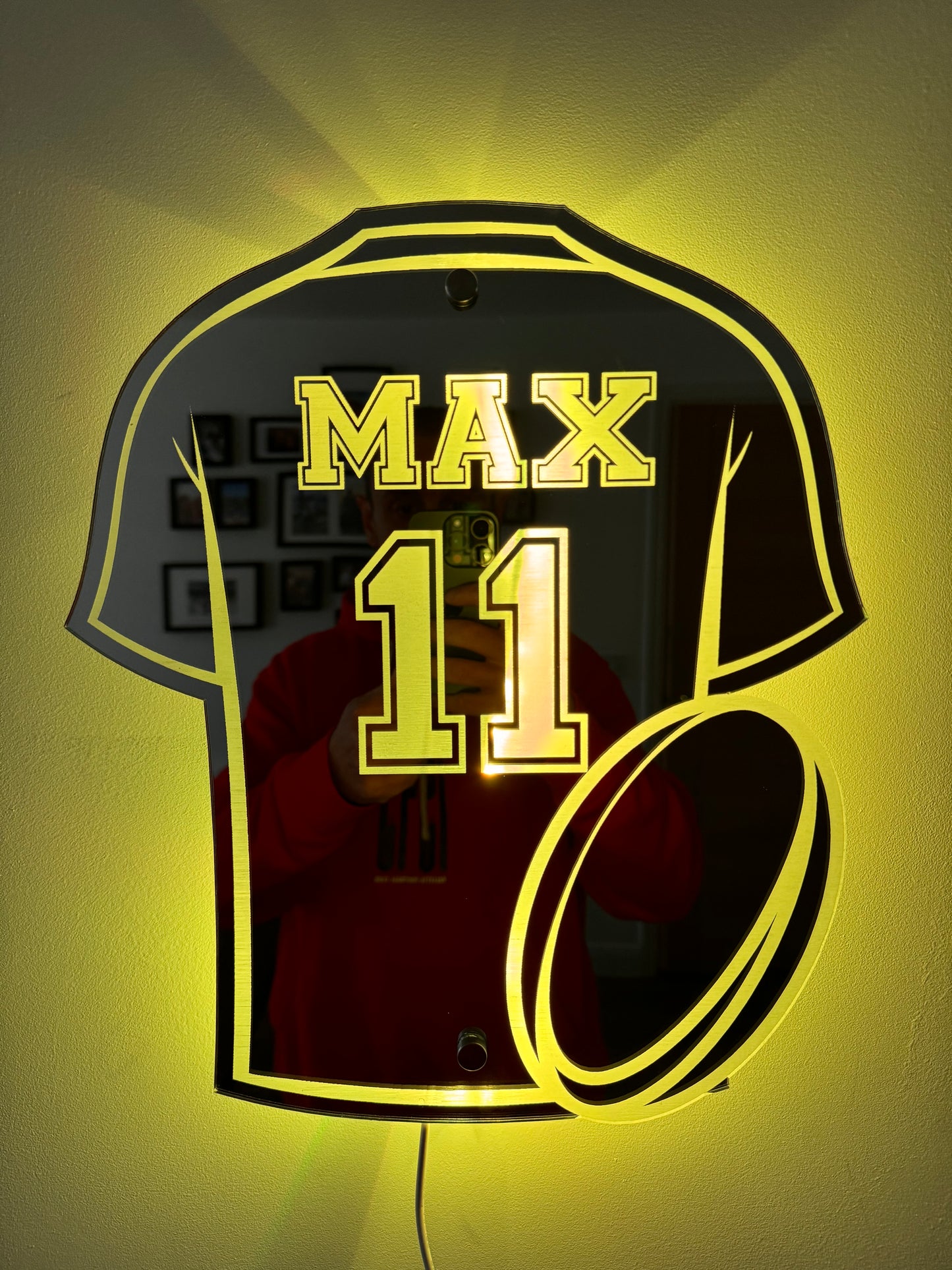 Personalised Rugby Shirt Mirror - Rugby Fan Gift