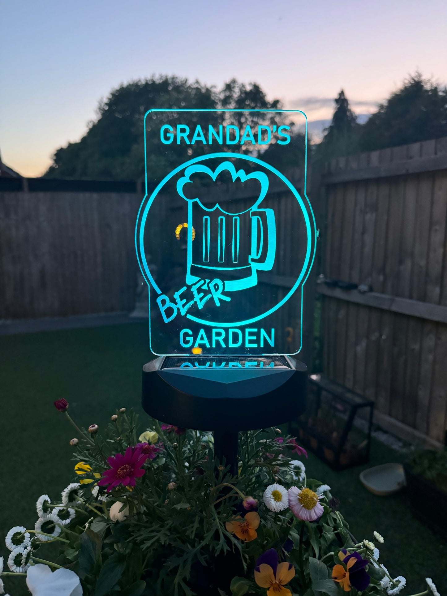 Personalised Solar Light - Beer Garden Sign - Gift For Dad - Fathers Day Gift
