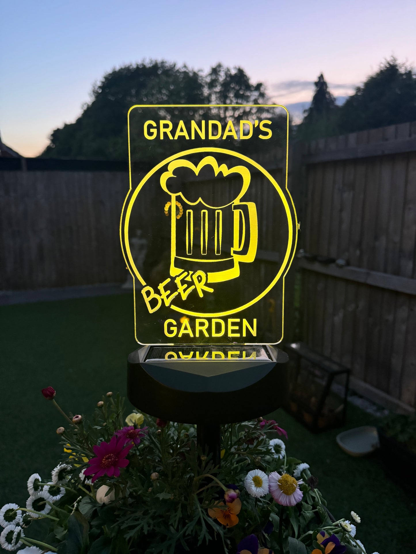 Personalised Solar Light - Beer Garden Sign - Gift For Dad - Fathers Day Gift